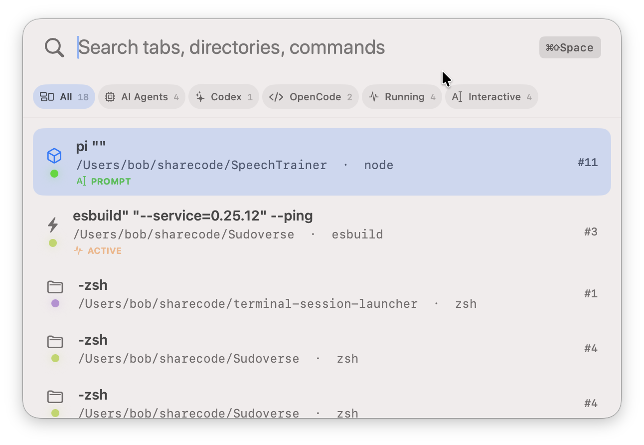 Terminal Session Launcher demo